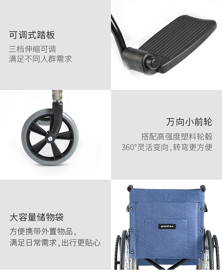 魚躍手動輪椅車H051細節展示