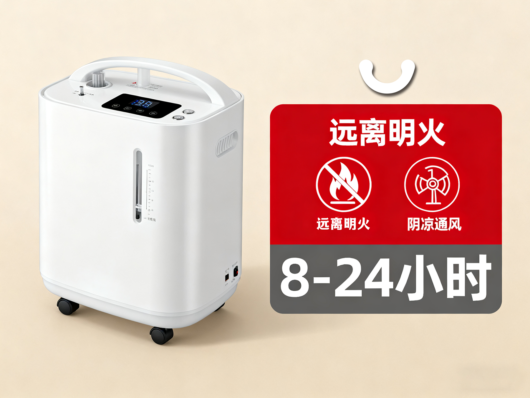 插圖：使用制氧機(jī)的時長 及 注意事項(xiàng)